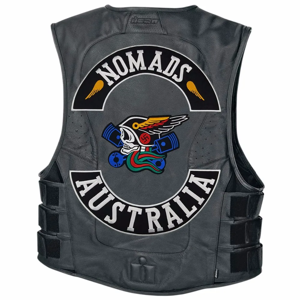 NOMADS AUSTRALIA custom hand sew Back patch Motorcycle jacket embroidery Iron-on garment decoration5