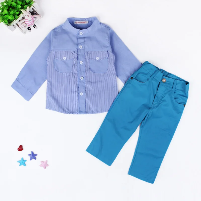 Latest Autumn Baby Boy Clothes Sets Fashion Kids Shirts+Pants 2 Pieces Sets Gentleman Boys