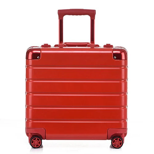 CHENGZHI 18 дюймов для женщин, для ноутбука, ручная кладь, для мужчин, бизнес, для кабины, чемодан, сумка на колесиках - Цвет: red