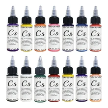 Профессиональный набор чернил для татуировки, 14 цветов, Набор 30 мл/бутылка, пигмент для татуировки и боди-арт цветные материалы