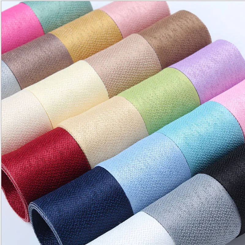Buy Color Double sided Cotton Linen Ribbon High