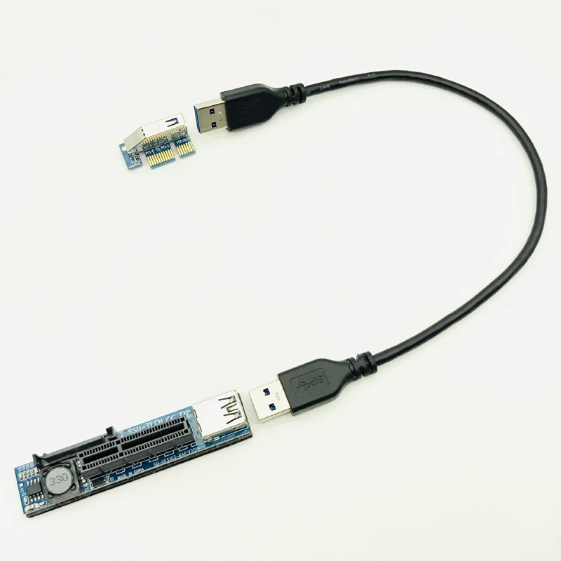 Добавить на карту PCI Express USB 3,0 адаптер Raiser удлинитель PCIE Riser Card USB 3,0 PCI-E SATA PCI E Riser PCI Express X1 в X4 слот