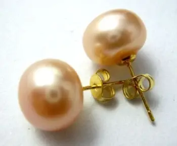 

00 FREE SHIPPING d11-12mm the Pink Akoya Cultured Pearl Earring AAA00001