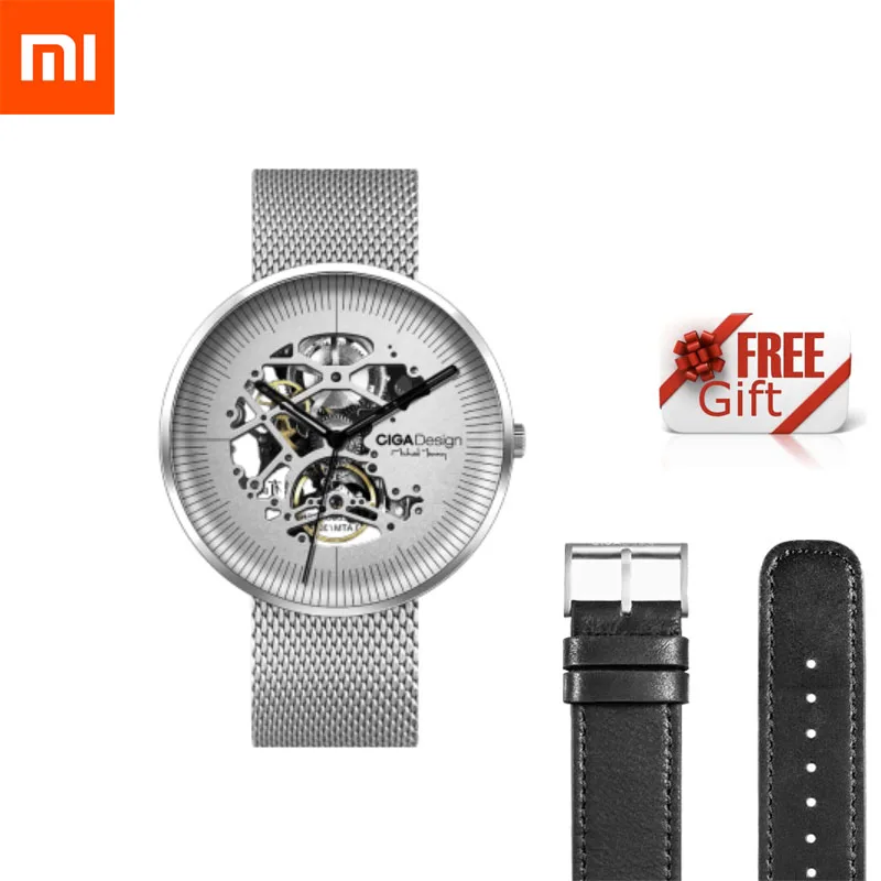 

Xiaomi Mijia CIGA MY Series Watch Hollowed-out Design Anti-Seismic Mechanical Watch With Metal Strap and Leather Strap Gift