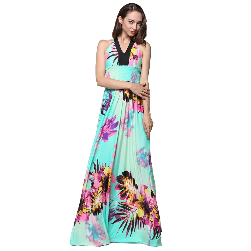 5xl 6XL Bohemian Maxi Dress Plus Size Women Clothing Summer Vestidos