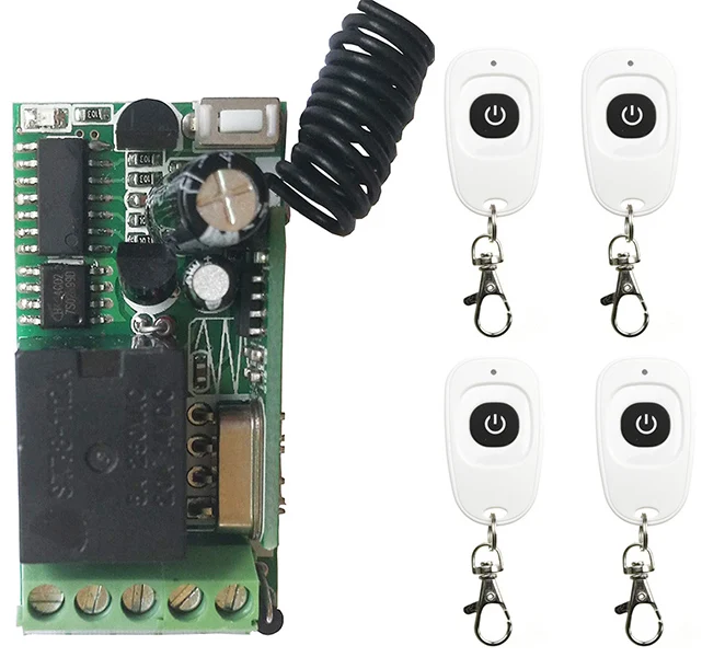 

Mini Wireless RF Remote Control Light Switch 10A Relay Output Radio DC 12V 1 CH Channel 1CH Receiver Module +Transmitter