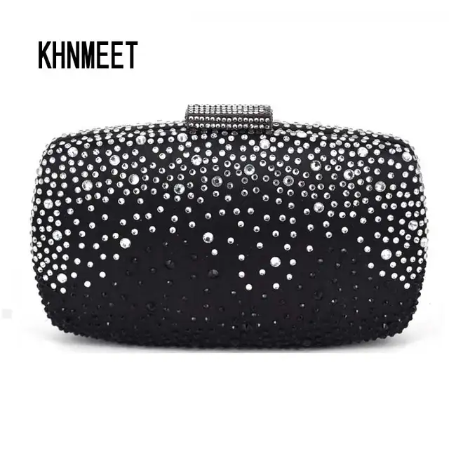 Aliexpress Fashion Black White Women Clutch Party Evening Fashion Black White Women Clutch Party Evening Bag Luxury Crystal Diamond Chain Wedding Purse