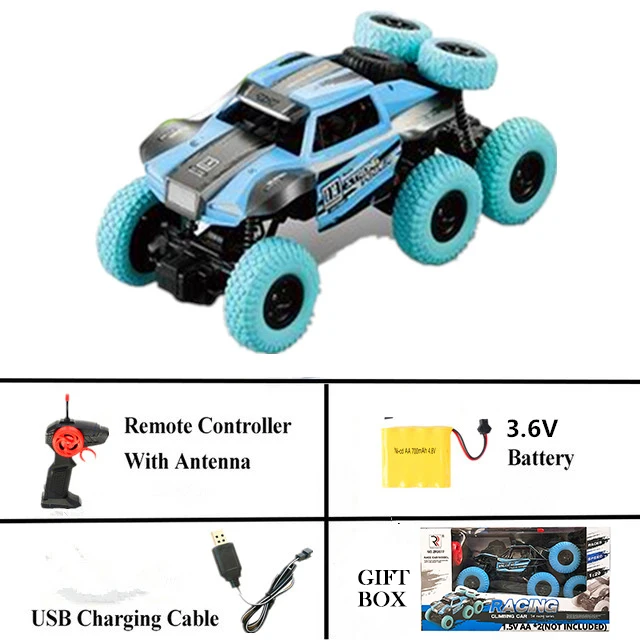 1:20, Электрический Радиоуправляемый автомобиль, 6 колес, 4WD, 2,4 г, 15 км/ч, радио, дистанционное управление, гоночный альпинистский грузовик, багги, вездеходные игрушки - Цвет: Blue Original Box