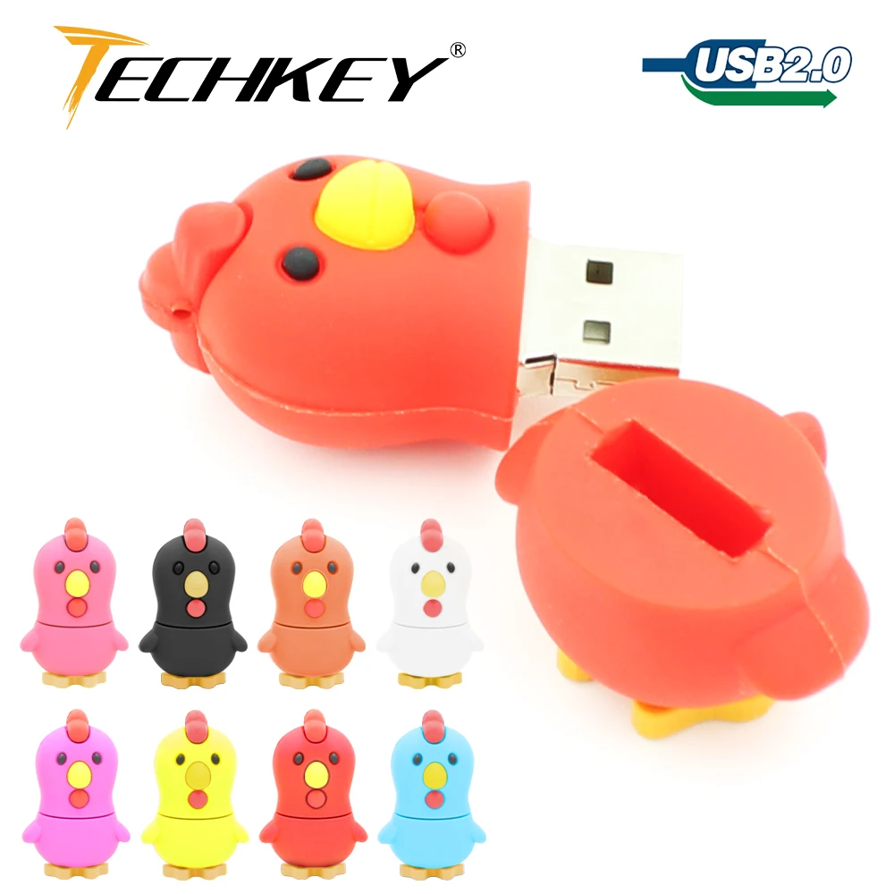 Милый мультфильм usb флэш накопитель прекрасный в форме цыпленка ручка 4 ГБ 8 16 32 64