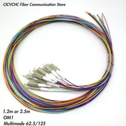 12 Colors LC/UPC-Multimode(62.5/125)-OM1-0.9mm Cable-1.2m, 2.5m / Optical Fiber Pigtail
