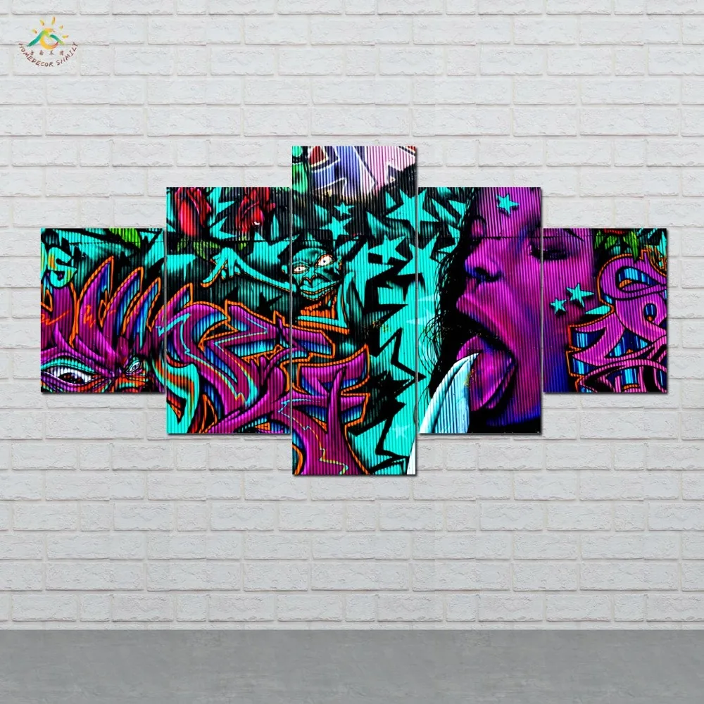 

Abstract Graffiti Art Wall Art HD Prints Canvas Art Painting Modular Picture And Poster Canvas Painting Decoration Home 5 PIECES