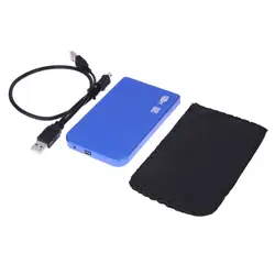 HDD Box USB 2,0 SATA дюймов HD Жесткий диск алюминиевый корпус сплав синий 1 ТБ Внешний чехол для хранения ПК оптовая продажа