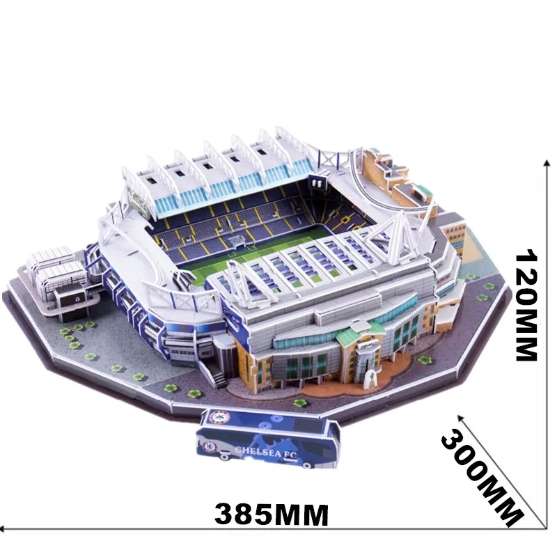 Classic Jigsaw 3D Puzzle Architecture United Kingdom Stamford Bridge UK Football Stadiums Toys Scale Models Sets Building Paper