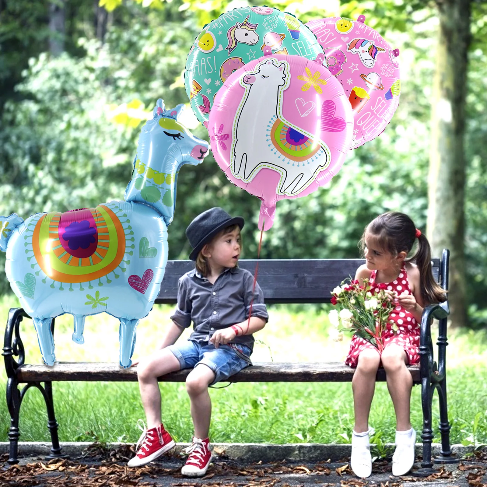 

1pcs Animal Grass Mud Horse and Alpaca Aluminum Foil Balloons for Kids Birthday Party Wedding Decor Baby Shower Party Ballons