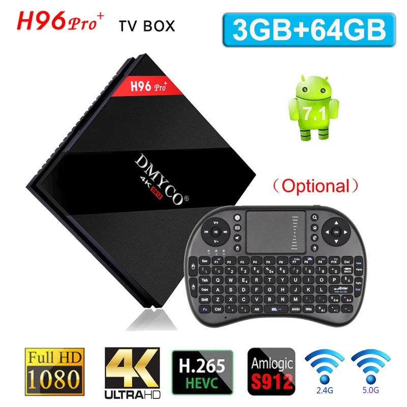 Original H96 Pro Plus TV Box Android 7.1 OS 3GB/64GB Smart TV Box Amlogic S912 Octa Core dual wifi BT4.1 4K H96 pro Media Player Original H96 Pro Plus TV Box Android 7.1 OS 3GB/64GB Smart TV Box Amlogic S912 Octa Core dual wifi BT4.1 4K H96 pro Media Player