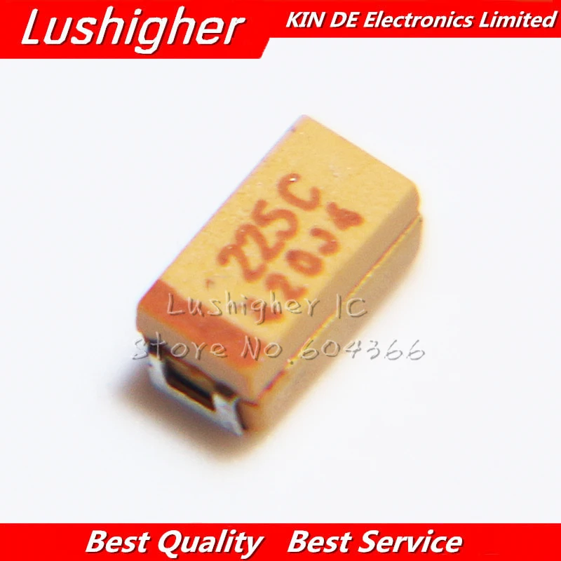 

20 шт. чехол A 16V 2,2 мкФ 1206 225C 225 3216 10% SMD Конденсатор тантала