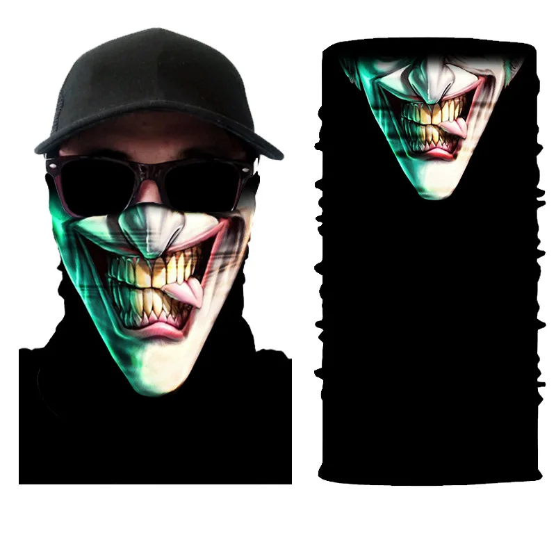 Мотоциклетная маска для лица для велоспорта на Хэллоуин, головной шарф для шеи, теплая маска для лица с черепом, Лыжная Балаклава головная повязка, страшная маска для лица