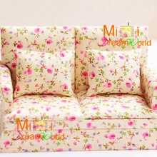 1/12 кукольный домик миниатюрная мебель гостиная двухместный диван с подушками для кукольных кукол дом спальня