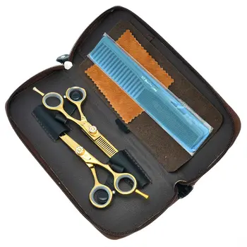 

Purple Dragon 5.5" 6.0" Salon Hair Scissors Hairdresser's Cutting Thinning Shears JP440C Barber Clipper with Comb Case LZS0284