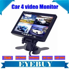7 Inch car Auto lcd headrest camera monitor 4 Split Quad display screen w Car Video