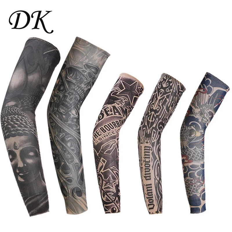 arm warmers tattoo arm sleeve cycling fishing simulation sun flower arm