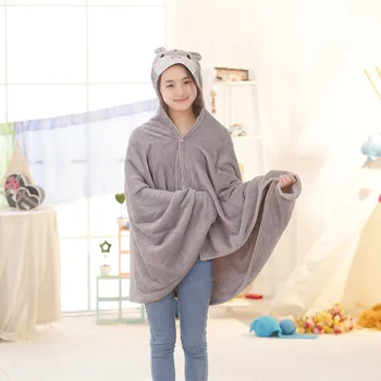 

BABIQU 1pc 120*170cm animal Cloak plush toy soft Hamster pikachu bear cat Coat Child kid girl Creative convenient Christmas Gift