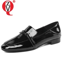 ZVQ/Женская обувь г. Новые стильные модные плоские квадртаные носки из лакированной кожи броги без застежки с бантиком-бабочкой трех цветов