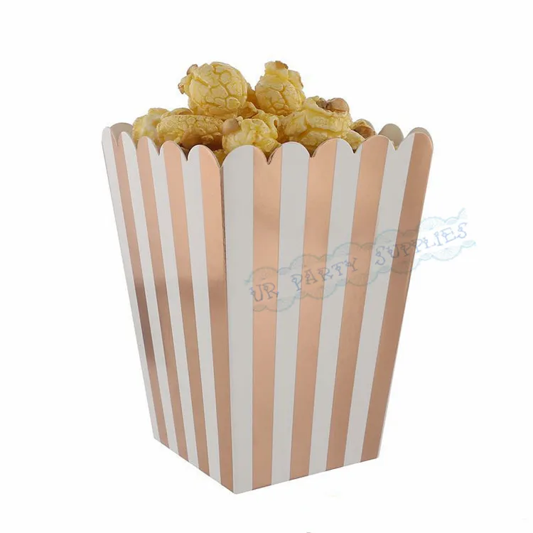 

48pcs Foil Rose Gold Boxes Bakery Treats Container Birthday Party Bridal Shower Movie Night Sleepover Party Baby Shower Decor