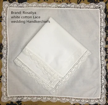 

Set of 12 Fashion Womens Handerchiefs 12"x12" Cotton Embroidered vintage Shell Lace Wedding Handkerchief Hankies Hanky for bride