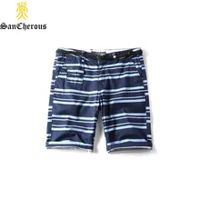 Плюс Размеры Лето Повседневное Пляжные шорты мужские в полоску из хлопка верхняя одежда 2 цвета Для мужчин шорты-Карго