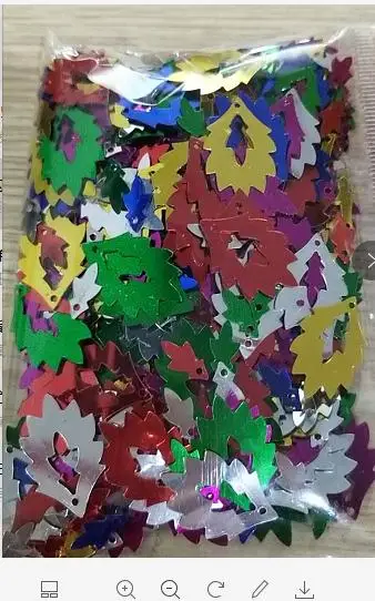 Doreenbeads ПВХ Блёстки пайетками листьев полые Рождество дерево одежды Сумки шапка носок Цвет смешанный наугад приблизительно 300 шт./упак