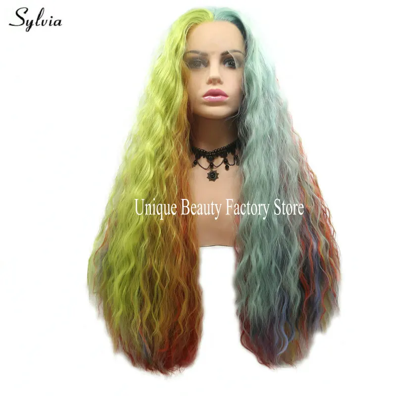 colorful water synthetic wig (2)