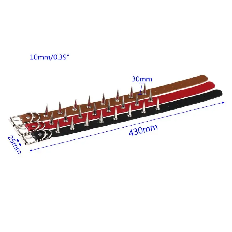 Колье ожерелье острый заклепки готичный панк стиль Модные женские мужские ювелирный ремень из искусственной кожи Мягкий регулируемый ошейник, оковы