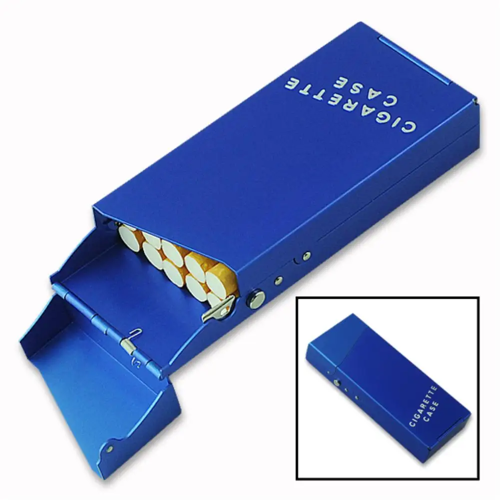 

Portable Aluminum Women Super Thin Personality Tobacco Cigarette Box 10 pcs Cigars Ladies Metal Cigarette Gift Box Case Holder