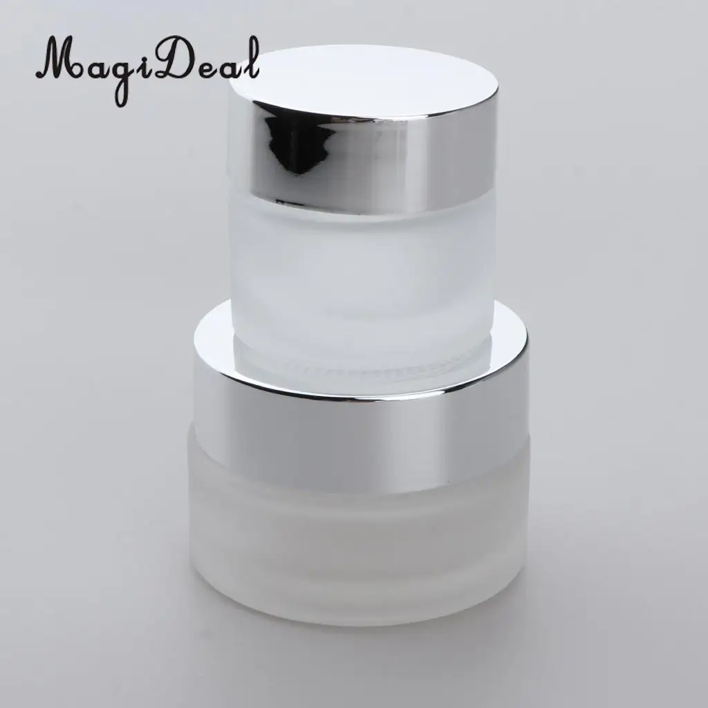 Kesoto 5x Travel Empty Glass Bottle Cosmetic Jars Box for Makeup Face Cream Essential Oil