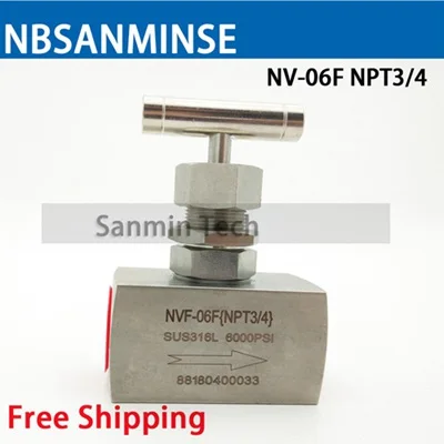 NBSANMINSE NV-F/M Воздушный водяной мини игольчатый клапан мама/Папа резьба 1/8 1/4 3/8 1/2 3/4 1 NPT 6000 Psi вырезанный клапан