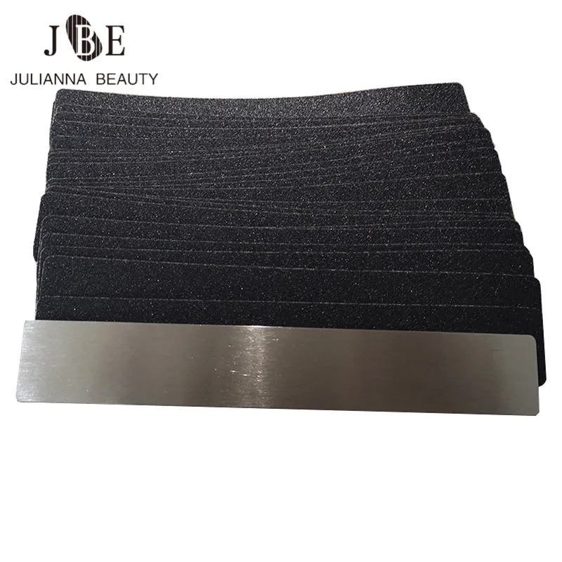 

40pcs Sand Paper Replacement For Stainless Steel Double Sided Nail File Polishing rectangle + Replacement Sand Bar