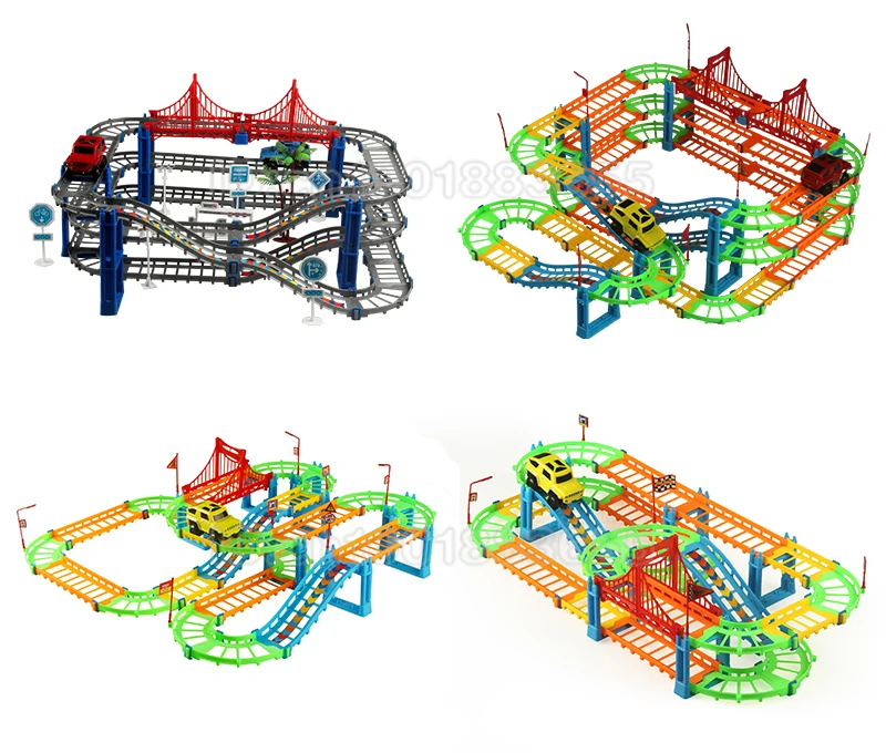 Светящаяся дорожка, машинки, перекресток/мост/тунне, игрушки для мальчиков и девочек, Заводские аксессуары для гоночного трека, комбинация, детская игрушка