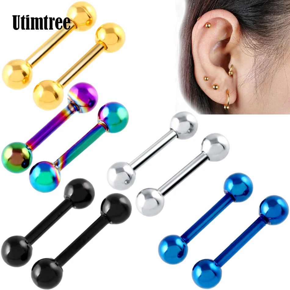 Utimtree Body Jewelry Barbell Cartilage Ear Ring Piercings Ear Studs Ombligo Nombril 16G 3MM