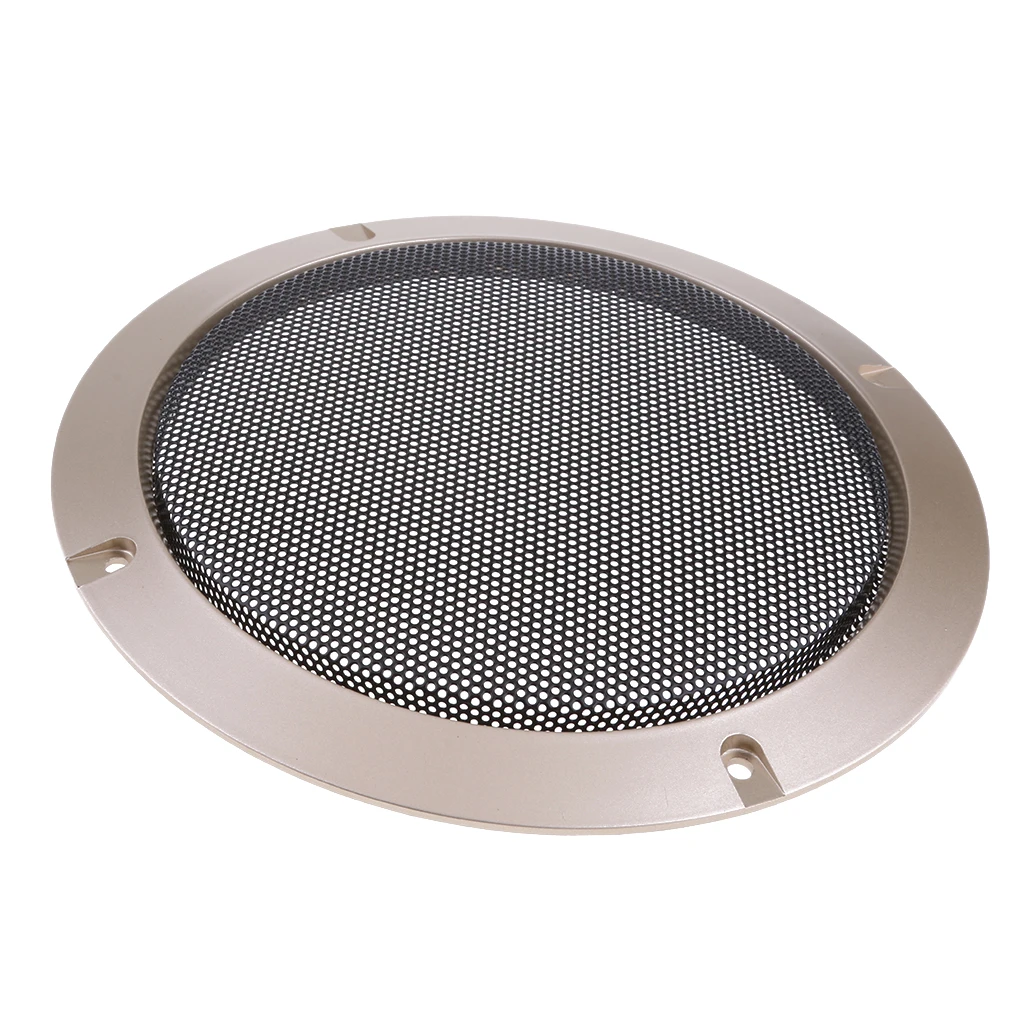 6.5 Inch Speaker Grills Cover Case with 4 pcs Screws for Speaker Mounting Home Audio DIY -184mm Outer Diameter Gold