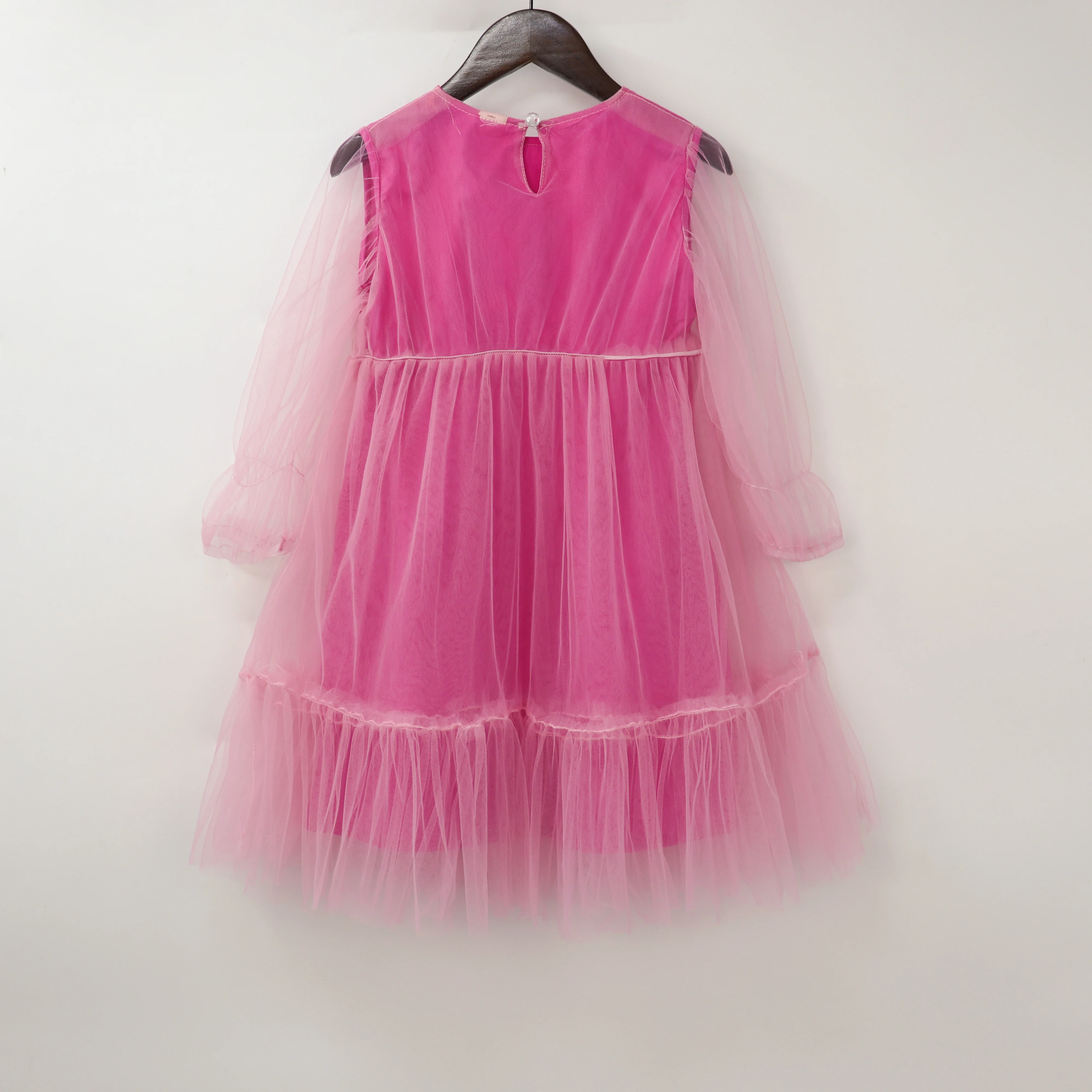 Детское мягкое многослойное фатиновое платье для девочек, шифоновое бальное платье с длинными рукавами для малышей, детские платья розового и белого цвета, фатиновое платье с пышной юбкой