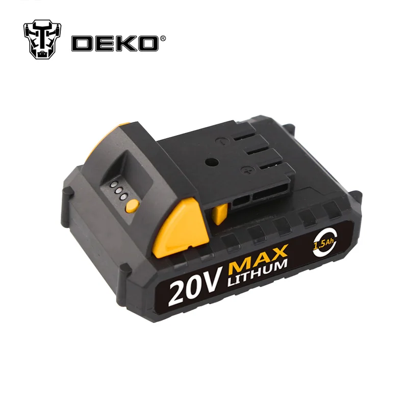 DEKO 20V литиевая 1500mAh Аккумуляторная дрель Инструмент Аккумулятор для GCD20DU2 - Цвет: yellow