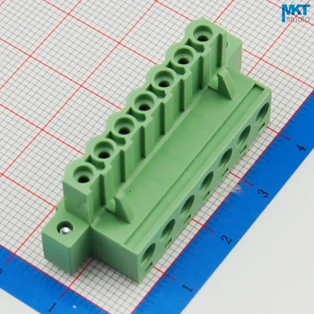 

100Pcs 7P 5.08mm Pitch Right Angle Female PCB Electrical Screw Terminal Block With Screw Fixed Hole Flange