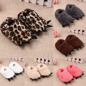 

Brand Cute Baby Girls Boy Winter Warm Boots Newborn Toddler Fleece Fur Soft Sole Crib Shoes Bear Form Cotton First Walkers