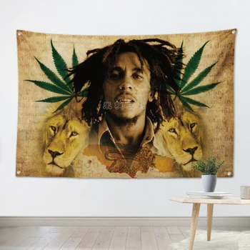 

BOB MARLEY Pop Band Poster Cloth Flags Wall Stickers Hanging paintings Billiards Hall Studio Theme Home Decoration