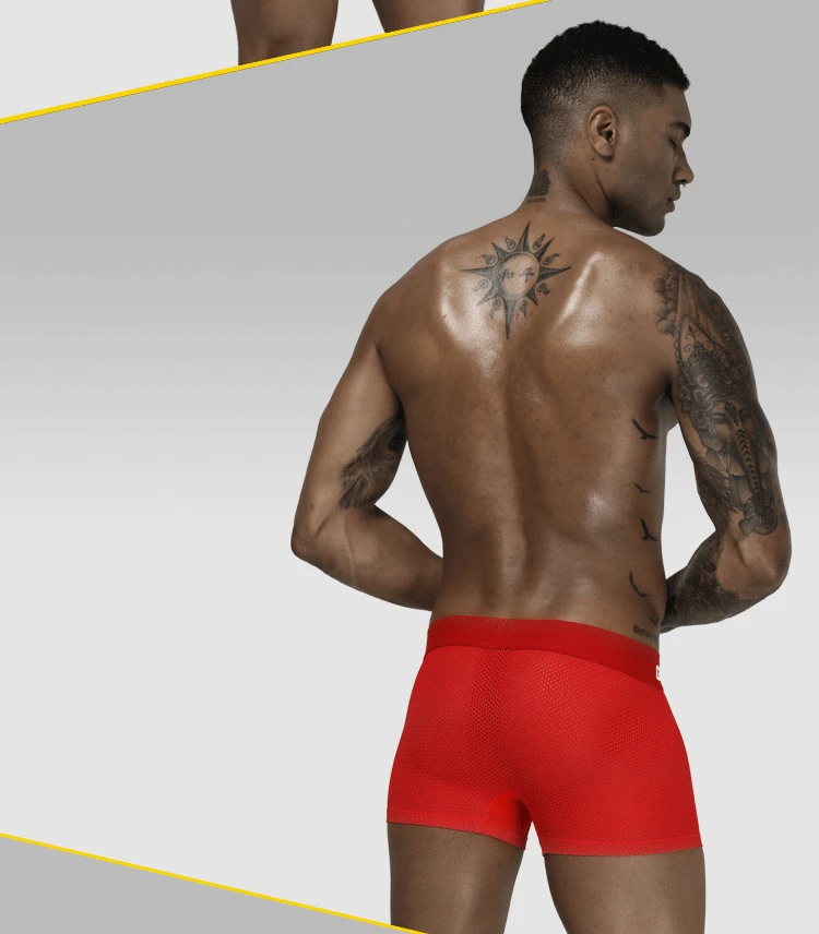 ORLVS Brand boxer men underwear gay boxer shorts ropa interior hombre cueca tanga calzoncillo hombre boxer para hombre mesh