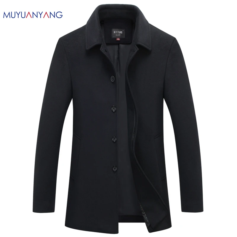 

Mu Yuan Yang Autumn & Winter Single Breasted Woolen Coats 50% Off Men' s Wool Jackets Turn-down Collar Wool & Blends Overcoat