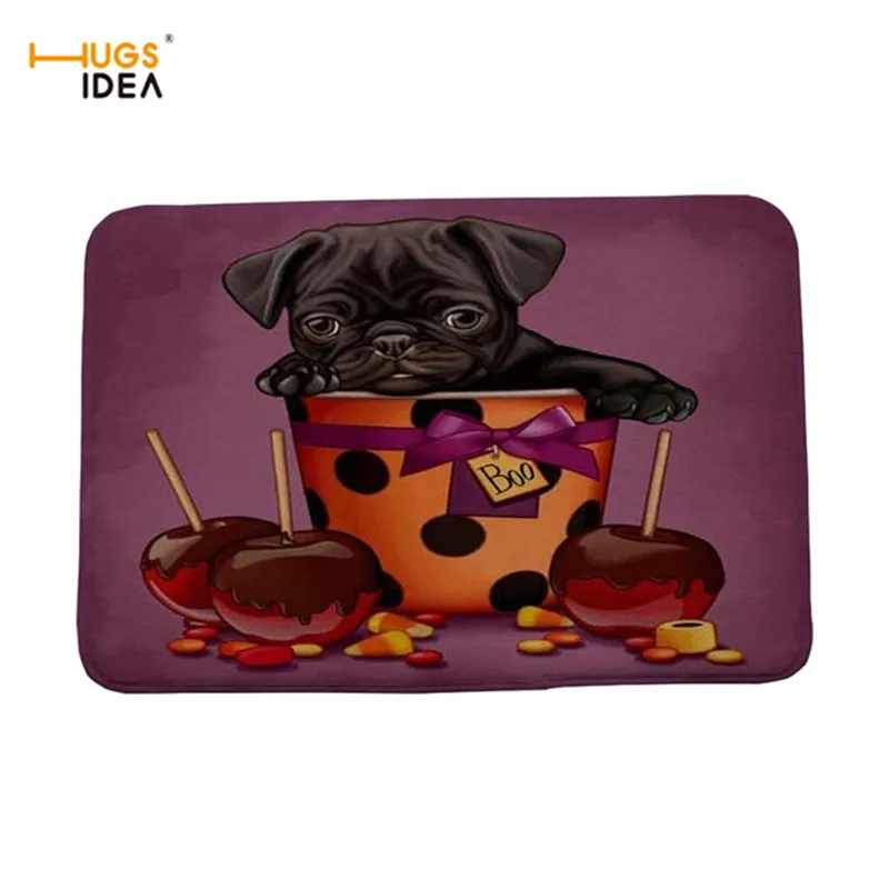 

HUGSIDEA Decorative Carpets Cute Pet Dog Welcome Home Entrance Door Mat Cup Dog Print Mats Non-slip Bathroom Kitchen Rugs Tapis