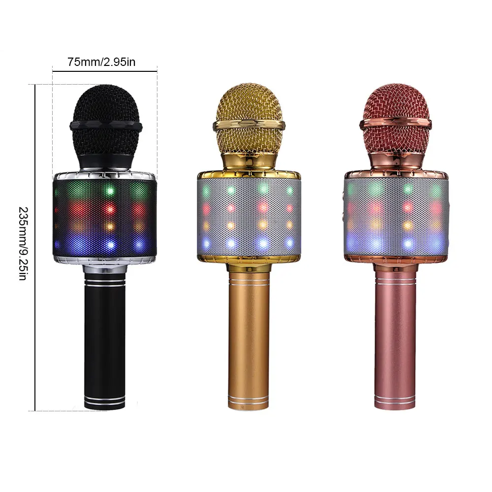 Вспышка светодиодный светильник беспроводной Bluetooth динамик KTV мини домашний микрофон WS868L ручной микрофон для мобильного телефона музыкальный плеер