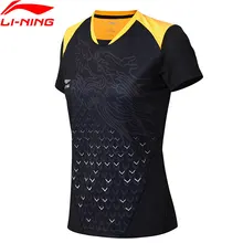 Li-Ning женские настольные теннисные футболки для сборной дышащая подкладка тренировочные спортивные футболки топы AAYN052 WTS1410